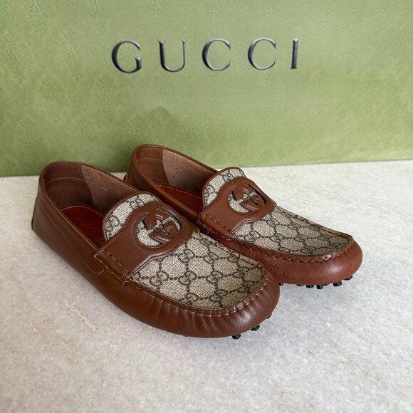 Gucci Men's Driver Shoe Interlocking G 730148AAB7Z2343 Gucci Uk 9.5 & 10.5 - Picture 1 of 14